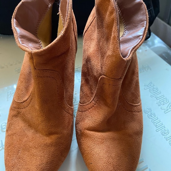 Brown Felt Women’s Ankle Boots - Picture 7 of 7